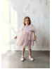 Puff Sleeves Tulle Tiered Flower Girl Dress Puff Sleeves Tulle Tiered Flower Girl Dress